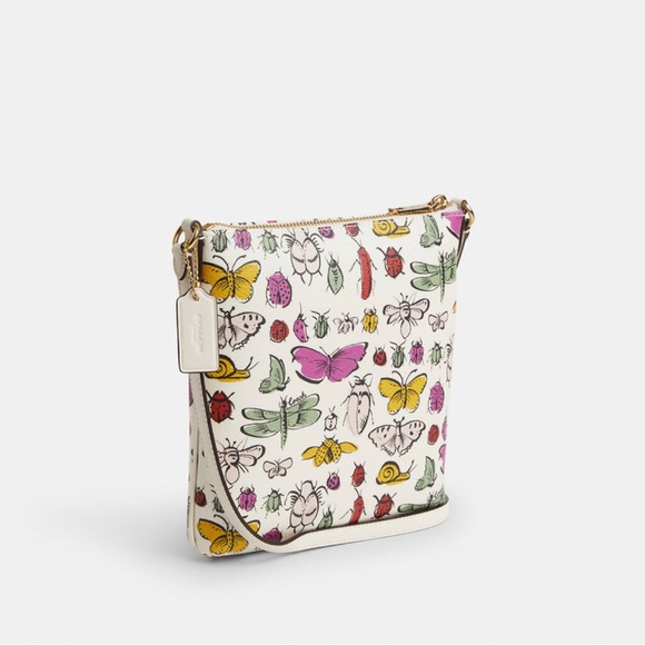 Coach Mini Rowan File Bag With Creature Print Gold/Chalk Multi NWT - Picture 5 of 6